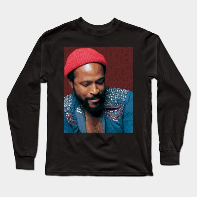 Marvin Gaye Passionate Performance Long Sleeve T-Shirt by Beetle Golf